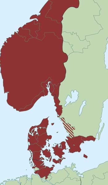Danmark-Norge anno 1645.
